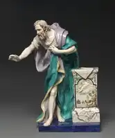 Demosthenes, version c. 1800 of a figure from the 1780s, over 18 inches tall (47.5&nbsp;cm), by Enoch Wood
