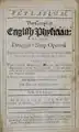 Seplasium. The compleat English physician : or, The druggist's shop opened, 1693
