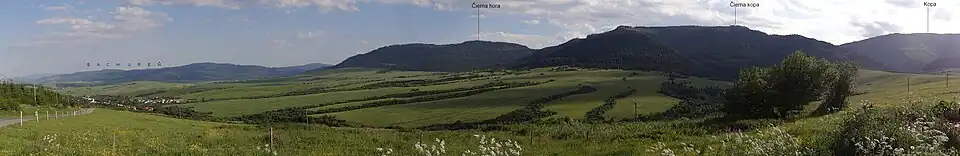Panorama z wzniesienia między miejscowościami Krásna Lúka i Bajerovce