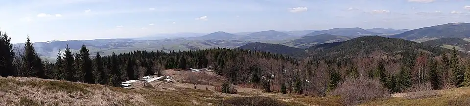 Panorama widokowa z polany Łąki