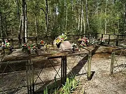 Miejsce upamiętnienia łukowskich Żydów w lesie Kierkut w Łukowie