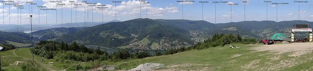 Widok na Rogacza z góry Żar