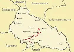 Mapa przebiegu linii kolejowej