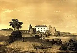 Zamek, rys. Napoleon Orda