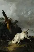 F.G. Casanova Pejzaż z bykiem (XVIII wiek)