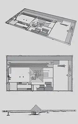 Plan nekropolii otaczającej piramidę Dżesera