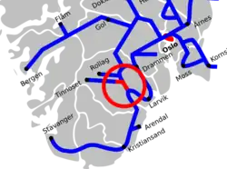 Mapa przebiegu linii kolejowej