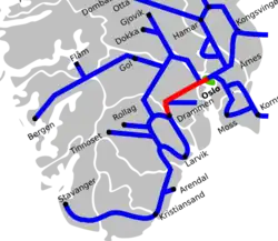 Mapa przebiegu linii kolejowej