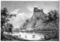 Ruiny zamku (około 1850 roku)