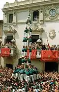 Pierwsza tres de nou descarregat, Castellers de Vilafranca, 30.08.1989