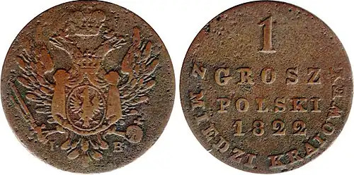 1 grosz polski 1822