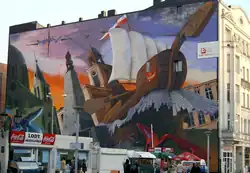Mural przy ul. Piotrkowskiej w Łodzi autorstwa grupy Design Futura