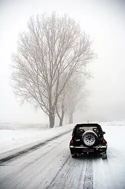 Droga zimą koło Siekierek