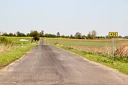 Droga wojewódzka nr 420 w rej. przejścia granicznego (kwiecień 2012)