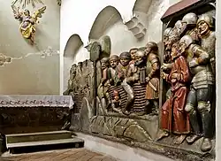 Polichromowana grupa rzeźbiarska w Kościele Wniebowzięcia Najświętszej Maryi Panny w Kłodzku