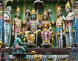 Posągi hinduistyczne w świątyni Sri Krishnan