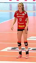 Camilla Weitzel podczas z jednego z meczu Bundesligi w sezonie 2017/2018