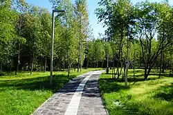 Fragment skweru przy stawie Kozubek