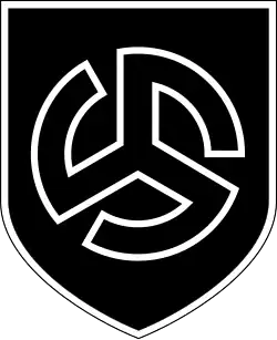 Triskelion w emblemacie 27 Ochotniczej Dywizji Grenadierów Pancernych SS (1 flamandzkiej) „Langemarck”