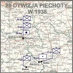 Rozmieszczenie 28 DP w 1938