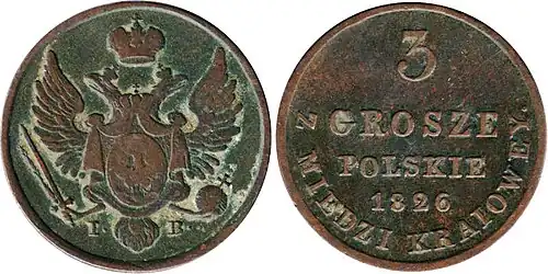 3 grosze polskie 1826