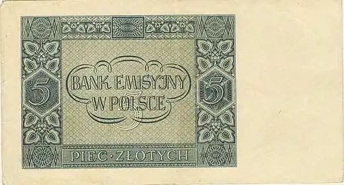 rewers banknotu 5 złotych