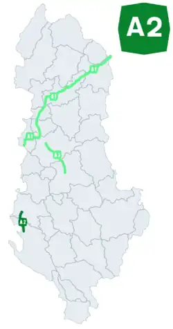 Mapa autostradaA2