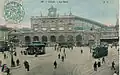 Tramwaje przed dworcem kolejowym w Lille w 1907