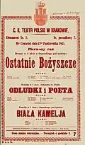 Afisz, Teatr Polski, Kraków, 1865