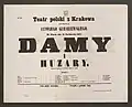 Afisz, Teatr Polski w Krakowie, 1857