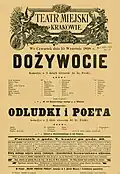 Afisz, Teatr Miejski, Kraków, 1898