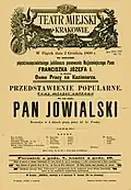 Afisz, Teatr Miejski w Krakowie, 1898