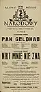 Afisz, Teatr Narodowy, Warszawa, 1931