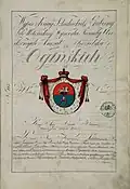 Herb Ogiński, wypis z ksiąg gubernii wileńskiej (1810)