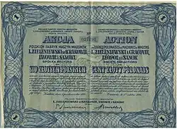Akcja fabryki maszyn i wagonów Zieleniewskiego z 1926 r.