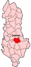 Okręg Gramsh na mapie Albanii