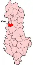 Okręg Kruja na mapie Albanii