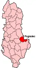 Okręg Pogradec na mapie Albanii