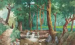 Pejzaż z kaskadą wodną