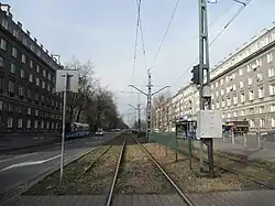 Widok alei od Placu Centralnego w kierunku północno-zachodnim