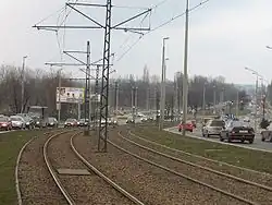 Aleja Pokoju w rejonie Stawu Dąbskiego (2009)