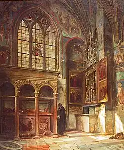 Wnętrze kaplicy Świętokrzyskiej w katedrze na Wawelu, 1872