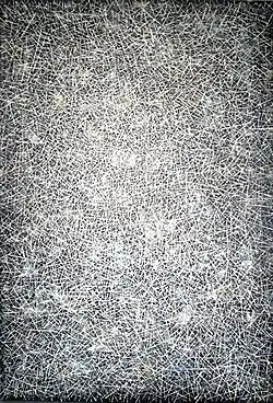 "Srebrzysty", 2013 r., olej/płótno, 190 x 130&nbsp;cm