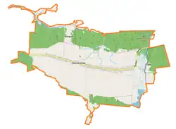Mapa konturowa gminy Aleksandrów, po prawej znajduje się punkt z opisem „Sigła”