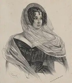 Portret Aleksandry Radziwiłłowej z domu Steckiej, autorstwa Valentina Schertle z 1838 roku.