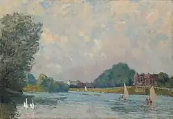 Alfred Sisley, Tamiza przy Hampton Court, 1874
