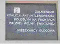 ŻOŁNIERZOM KOALICJI ANTYHITLEROWSKIEJ POLEGŁYM NA FRONTACH II WOJNY ŚWIATOWEJ. MIESZKAŃCY GŁOGOWA