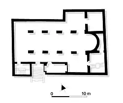 Plan „Starego kościoła” w Starej Dongoli, Nubia (Sudan), ok. 550 r., wg Gartkiewicza