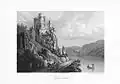 Widok na zamek według ryciny z 1840