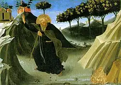Fra Angelico, Święty Antoni, opat, kuszony przez grudkę złota, ok. 1436